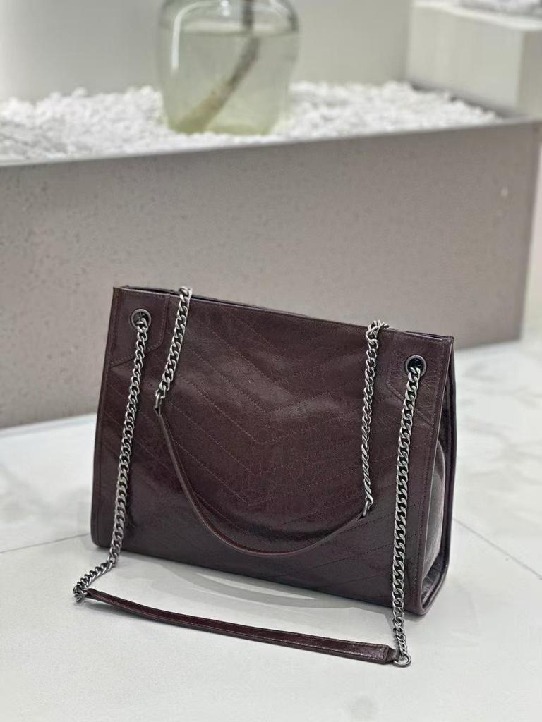 Luxury Quilted Genuine Leather Women's Tote - Large Capacity Fashion Chain Hobo Bag