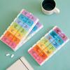 Press-Type Detachable Pill Box - Portable 7 & 14 Compartment Clear Dispenser