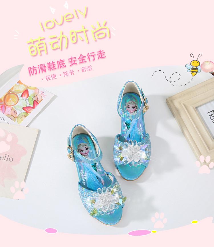 Princess Aisha 2026 Girls' Sandals – Summer Open Toe with Snowflake Rhinestone