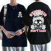 Gym Hair Dont Care Double Sided Graphic T Shirts Men Women Funny Skeleton Print Tshirt Men Women Fashion Oversized Streetwear