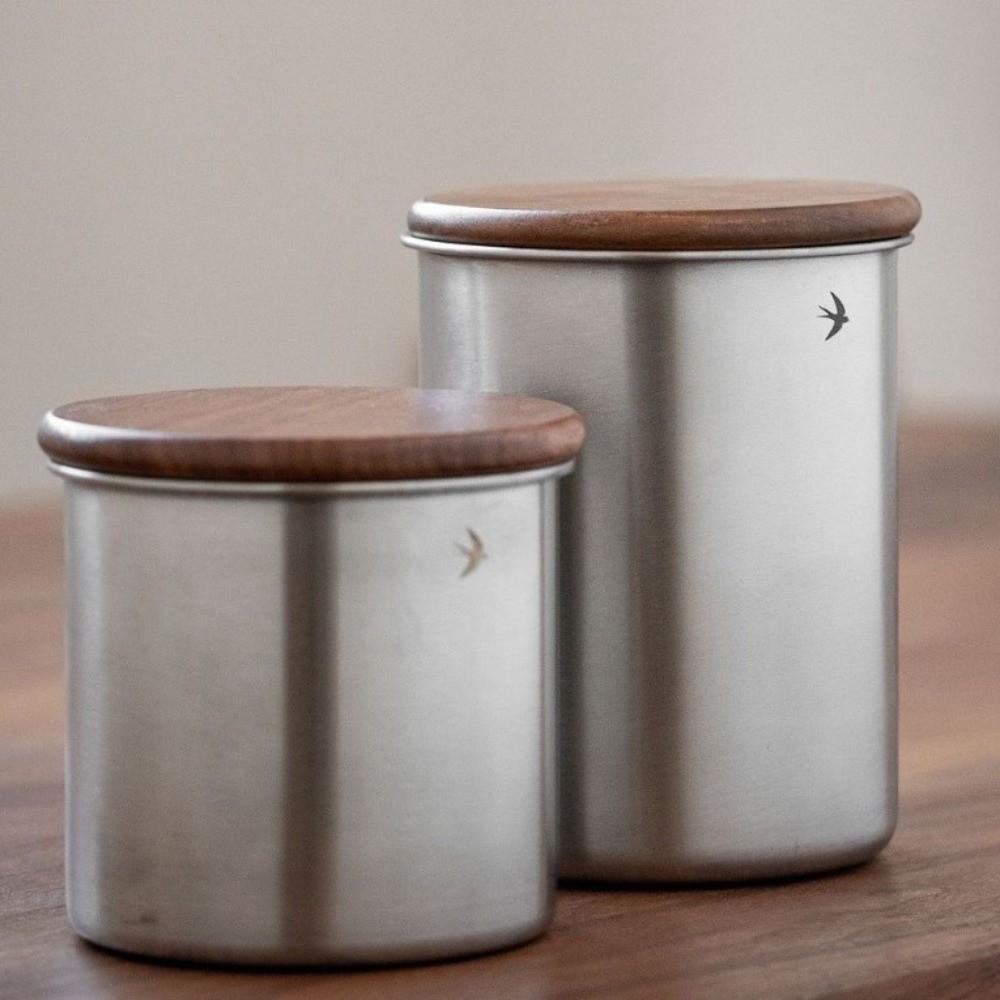 Wood Lid Matcha Jar 380ml 560ml Food Storage Containers New Storage Bottle Kitchen