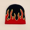New European and American popular alphabet flame spider skull knitted hat men and women autumn and winter personality hip hop warm
