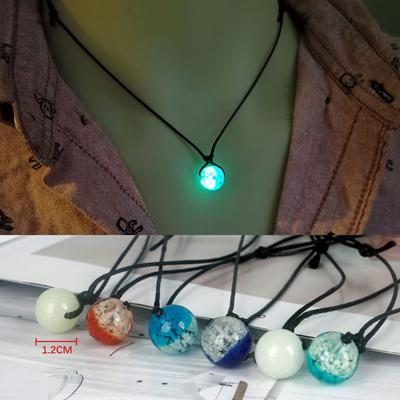 Luminous Stone Pendant Pendant Leather Rope Pendant Hollow Glass Ball Pendant