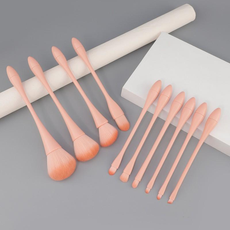 10pcs Small Slim Makeup Brushes Soft Bristle Set Powder Eyeshadow Blush Contour