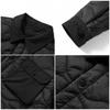 FOMANSH Daunen Stehkragen Mehrere Slim Fit Herrenjacke, Gepolstert, Kragen, Kapuzenlos, Taschen, Warm,