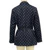 Yousheng Women Suit Coat Lapel Long Sleeve Dot Print Buttons Placket Suit Jacket with Belt Versatile Urban Style Business Workwear