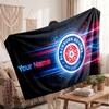 Blackburn Rovers FC Personalized Fleece Blanket With Football Logo, Custom Name Text Soft Warm Home Throw Blanket