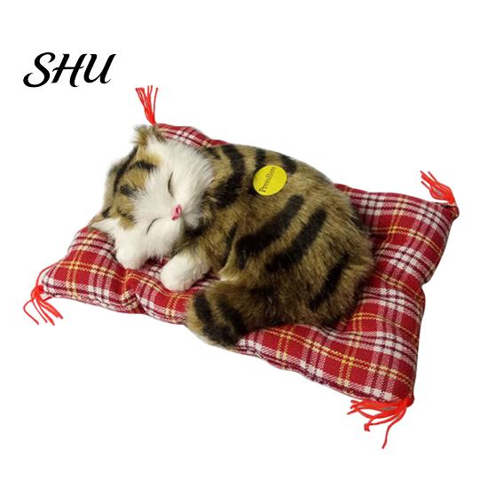 Sleeping Cats Plush Stuffed Toy Press Simulation Sound Animal Cute Doll Kids Gift