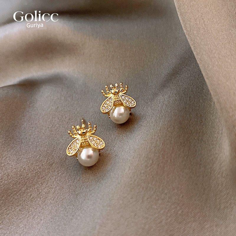 

Guri Elegant Girl Unique Little Bee Pearl Hot-Selling Earrings Little Bee Pearl