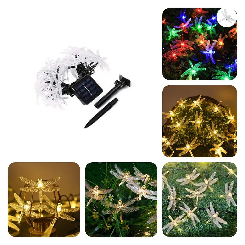 Stunning 20 Led Solar Powered Dragonfly And Butterfly String Lights For Garden Decor