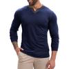 Men's V-neck long-sleeved T-shirt Casual men's base layer top T-shirt and sweatshirt