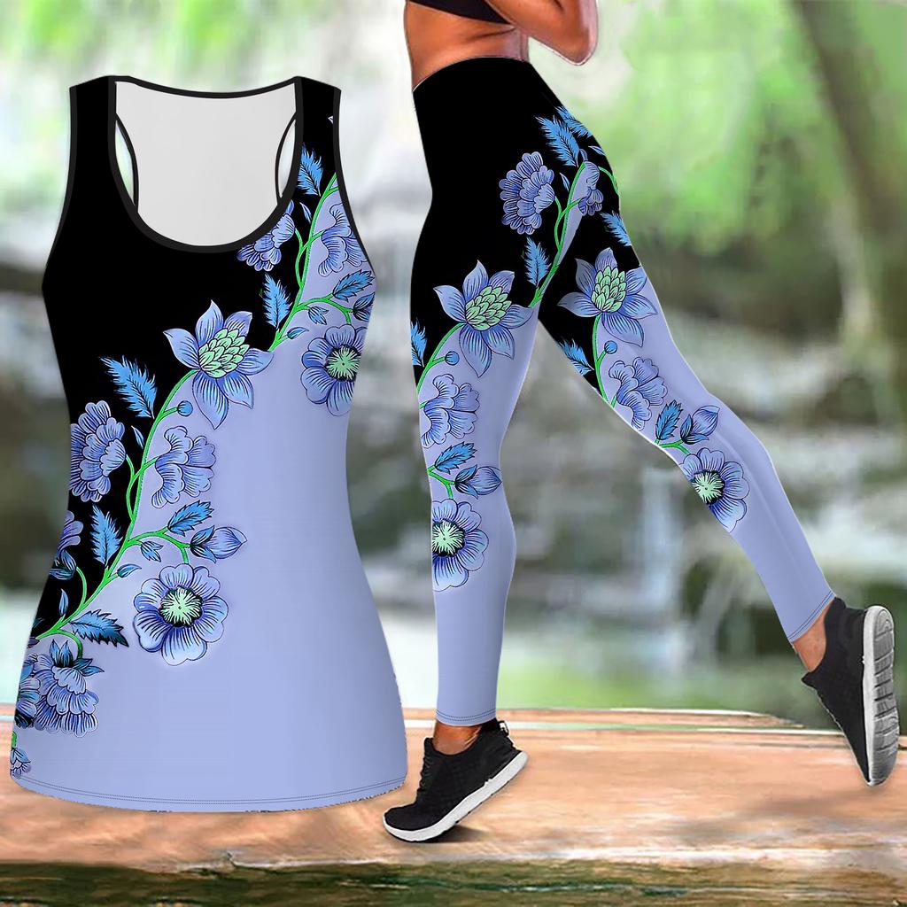 Black Sloping Lines Print Yoga Outfit for Women Fashion Workout Leggings Fitness Sports Casual Yoga Set Sports Suit