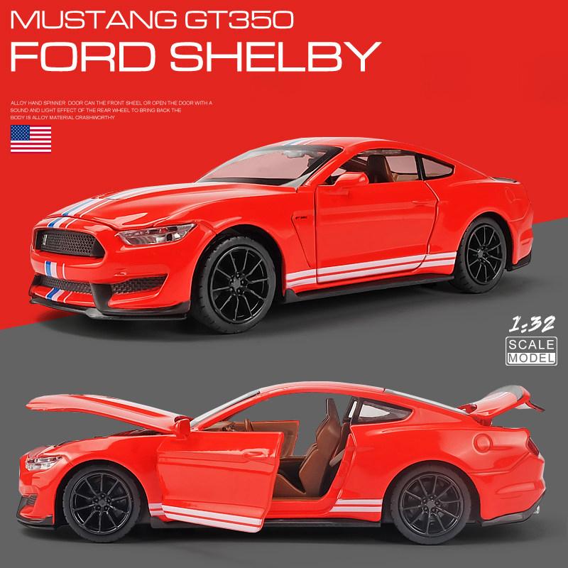 1/32 High Simulation Supercar Ford Mustang Shelby GT350 Car Model Alloy Pull Back Kid Toy Car 4 Open Door Children's Gifts GT500