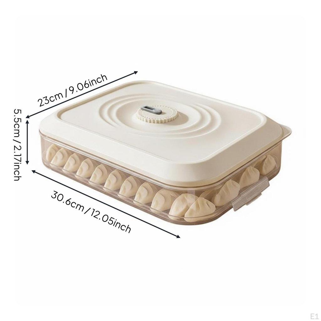 Stackable Dumpling Box Large Capacity Freezer Container Airtight Seal Sealed Food Preservation Tray