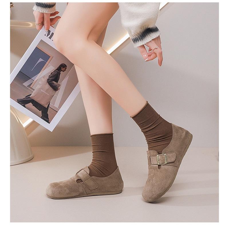 Soft Sole Women's Walking Shoes Breathable Lightweight Single Shoes Casual Outdoor Slip-on Lazy Shoes