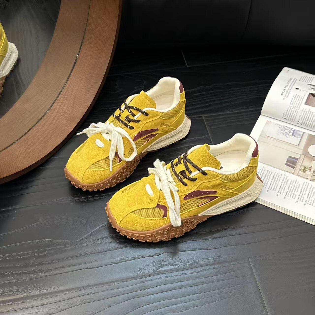 

Sneakers women s summer new trendy niche versatile thick-bottomed mesh breathable casual 40 жовтий