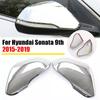 For Hyundai Sonata 2015- Chrome Car Rearview Side Mirror Cover Sticker Wing Cap Exterior Door Case Trim Shell Silver Frame