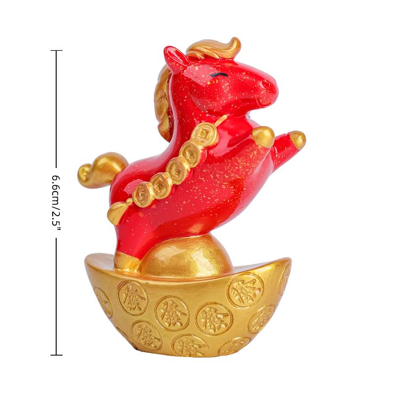 Vintage Horse Statue Zodiac Horse Sculpture Feng Shui Collection Light Horse Sun Catcher Ornament Home Desktop Decor