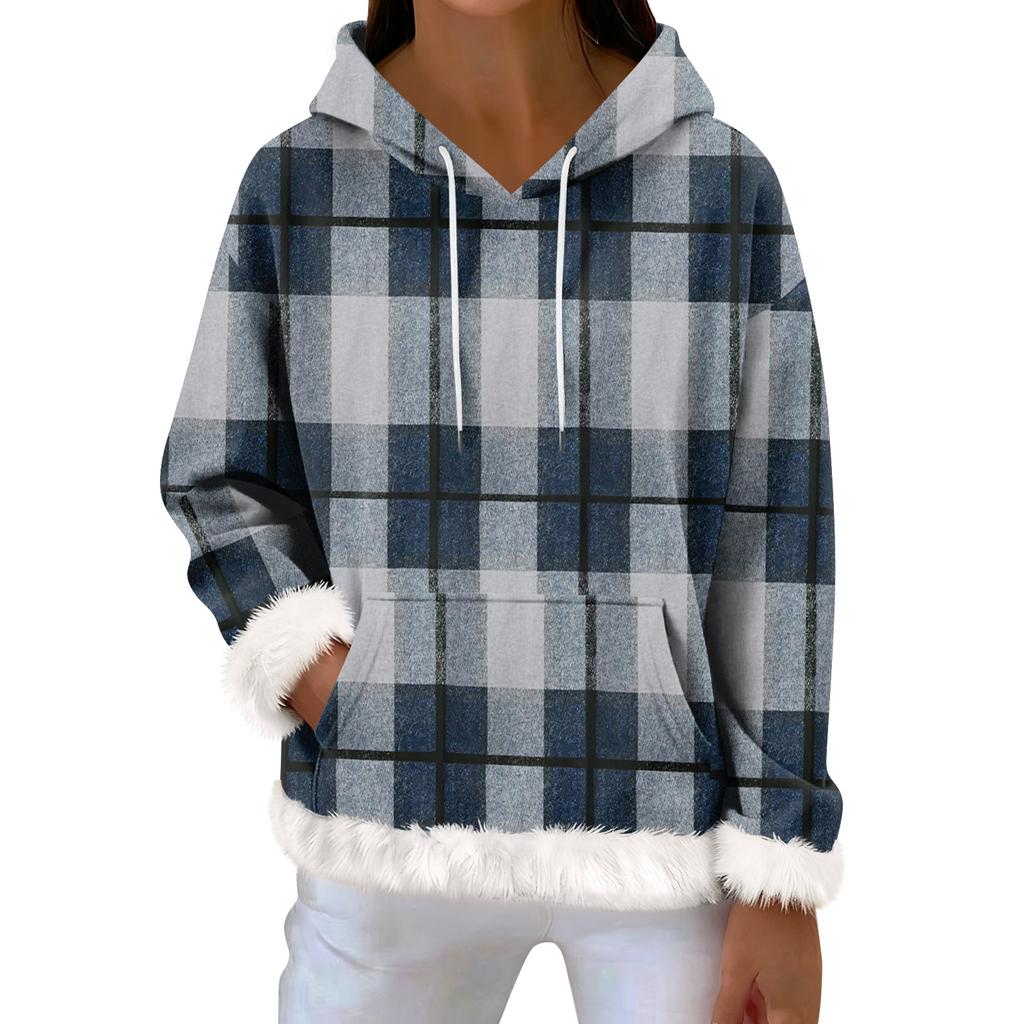 Damska codzienna bluza z kapturem z długim rękawem i nadrukiem