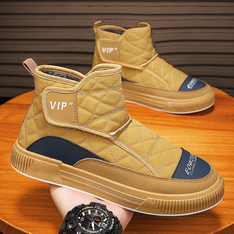 

Модные мужские зимние теплые хлопковые туфли PARZIVAL, классические ретро-обувь из вулканизированной плюшевой ткани, нескользящие зимние ботинки, повседневная обувь для спорта на открытом воздухе 44 жёлтый