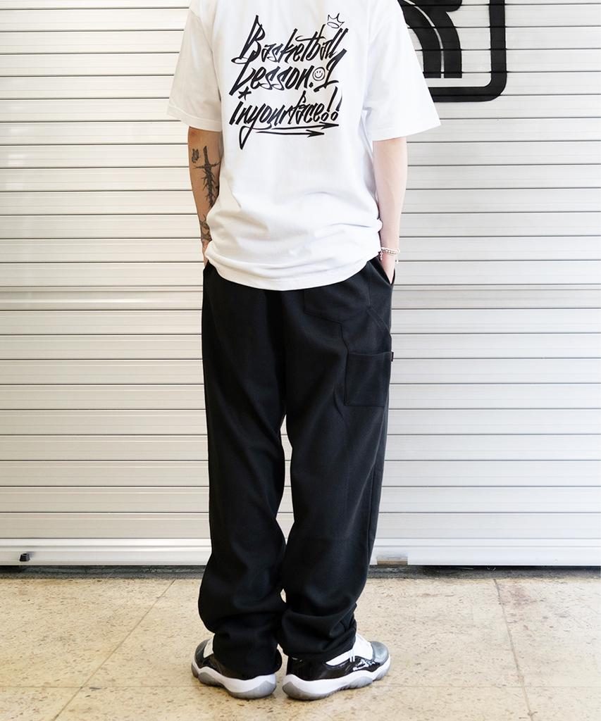 CREAM SODA LAB Carpenter Bermuda Sweat Wide Black Pants