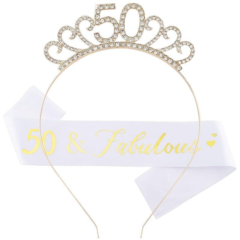 CIEHER 13th Birthday Headband, Sash Set & Tiara - Birthday Decorations & Gifts for Teen Girls