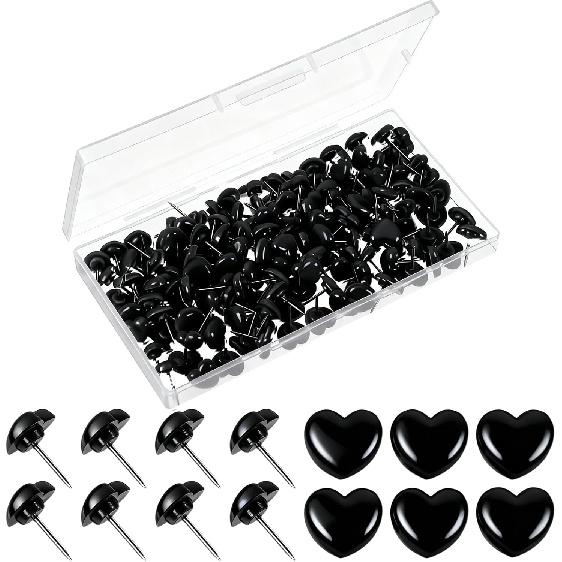 150PCS Cute Heart Push P for Bulletin Board, Decorative Thumb Tacks Pushp, Cork Board Thumbtacks for Classroom Home Office Decor(Pink)