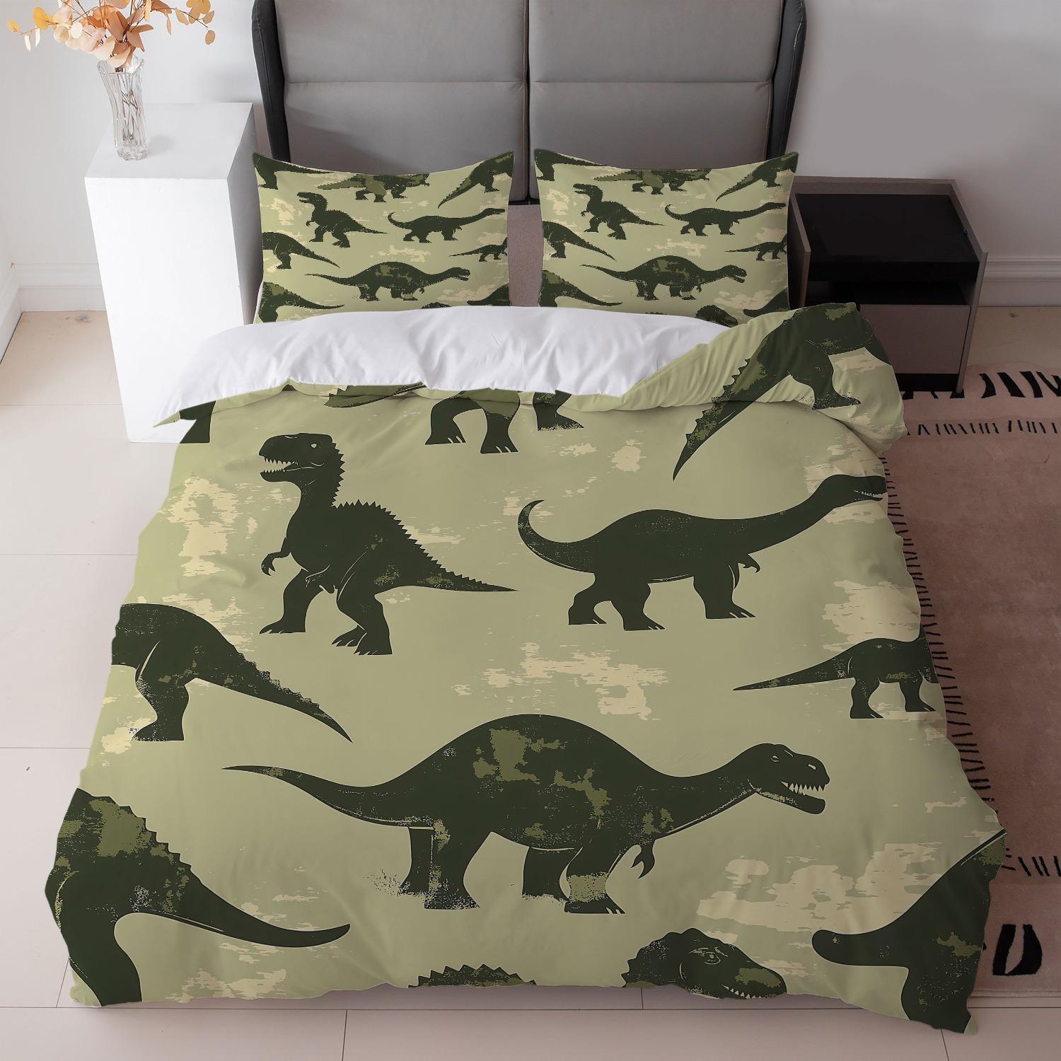 

Cartoon Dinosaur Bedding Set 3D Anime Duvet Cover Twin Queen Size Duvet Cover Set Pillowcase No Sheet For Kids Adult Gifts Home Eu Single 135x200cm