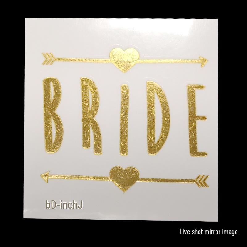 Team Bride Bachelorette Party Gold Foil Tattoo Stickers for Face or Body