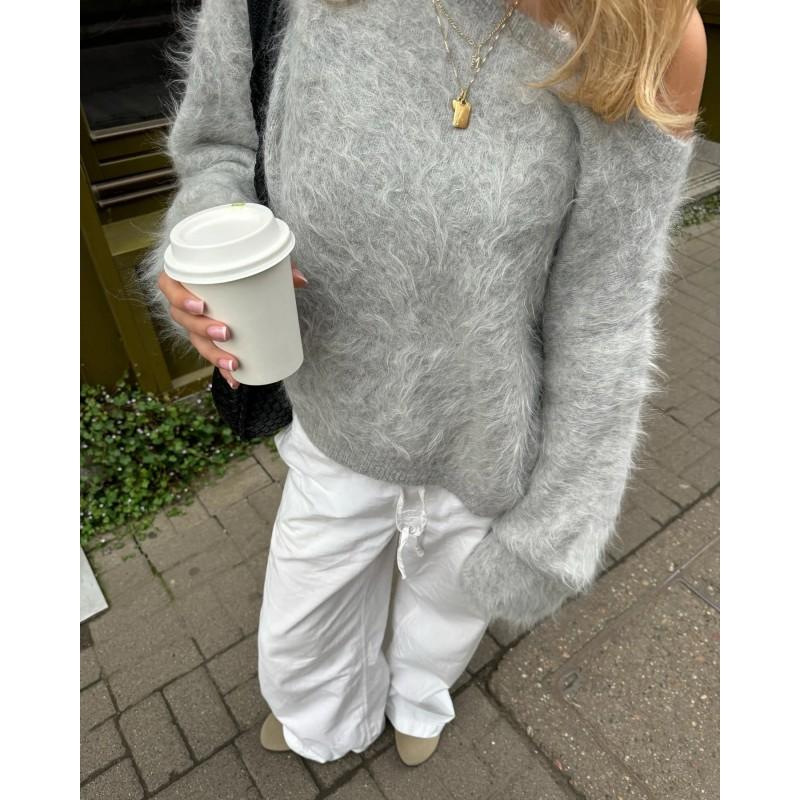 Womens Oversized Alpaca Blend Knit Sweater