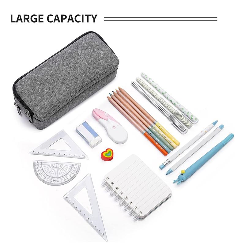 B97A-Office Organizer Pen Bag Big Capacity Pencil Pen Case Large Pencil Pouch Simple Stationery Bag For Men Women