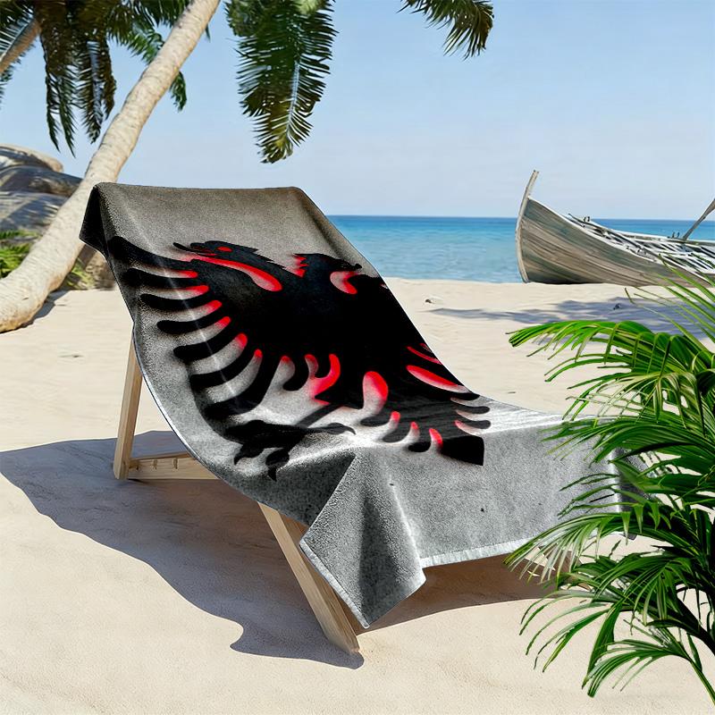 Toalla de Playa Estampada de la República de Albania, Toalla Grande Suave de Secado Rápido para Playa, Camping, Natación