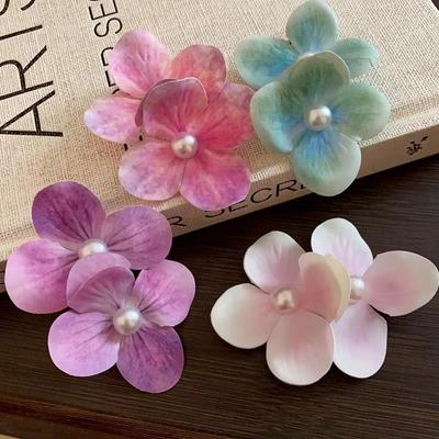 Simulation Butterfly Orchid Flower Hair Clip Pearl Bohemia Headwears New Duckbill Clip  Beach