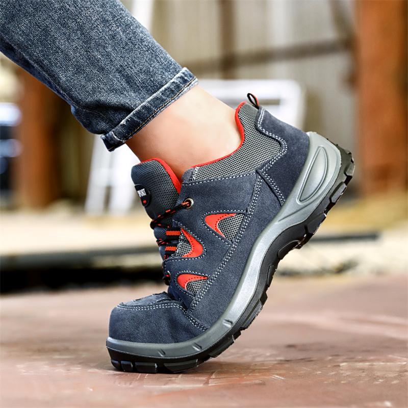 Climbing Safety Work Shoes For Men Anti Impact Steel Head Indestructible Anti Slip Boots Steel Toe Cap Puncture-Proof Male Shoes