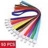 50pcs ID Card Holder Lanyard Badge Holder Name Identification Sleeve Dual Clear Business Exhibit Office School Strap Neck Hang