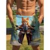Fashionable Comfortable Plus Size Drawstring Animal Print Beach Shorts Men Colorful 3D Summer Casual Holiday Short Pants Loose Surf Swim Shorts