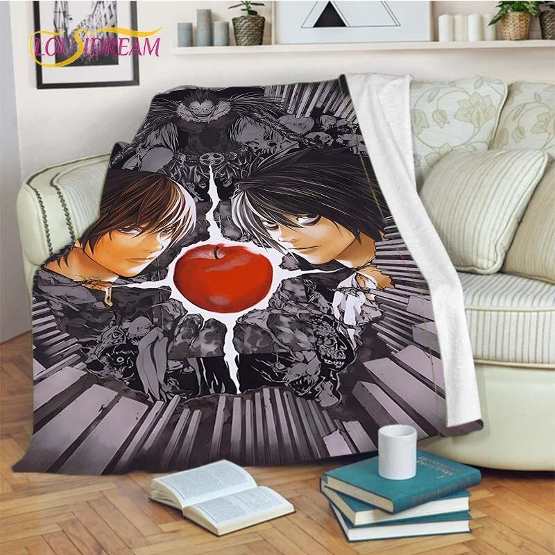 

Записка смерті. Візерунок. Напружена міркування. Анімація. Прямокутна фланелева ковдра. Унікальна ковдра на диван-ліжко. 75x90cm