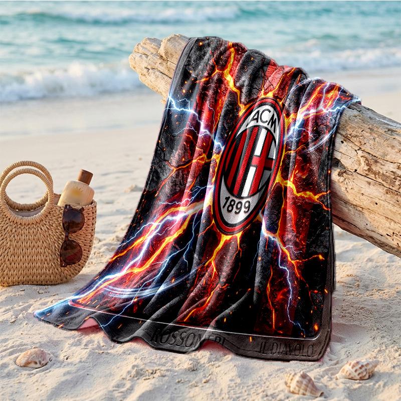 AC Milan Print Microfiber Beach Towel Quick Dry Absorbent Large Towel For Beach Swimming Travel