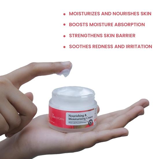 The Skin Story Moisturizing Face Cream | 24-Hour Hydration, Nourishing | Non-Oily with Moringa Oil, Wheat Protein, & Amino Acids | All Skin Types 50g