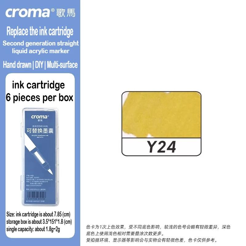 Croma 160/24 Color Replaceable Ink Refill Liquid Soft Tip Acrylic Marker Non Toxic Waterproof School Office Supplies Stationery