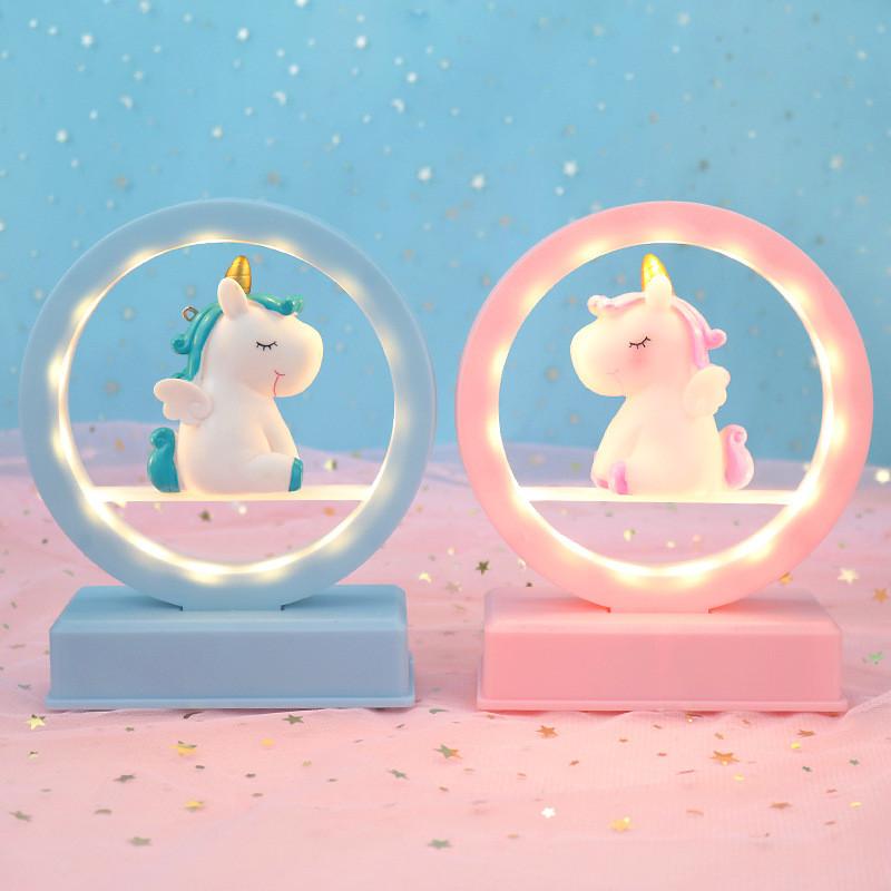 Cartoon Unicorn Cute Led Night Light Music Box Desktop Decor Ornament For Gift