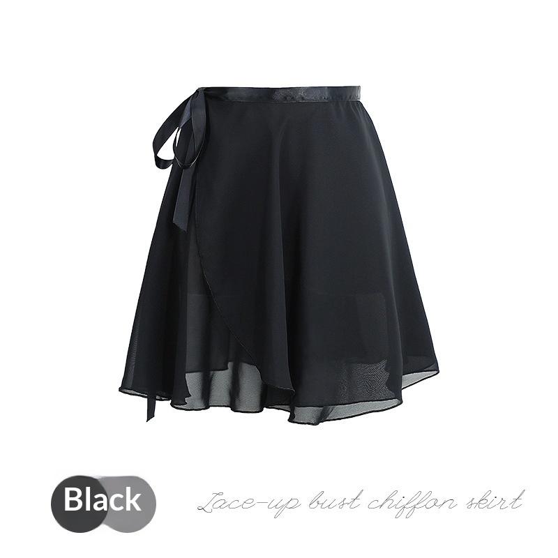Ballet practice dress dance gauze skirt adult skirt tie up purple black white girls dance practice dress performance gauze skirt