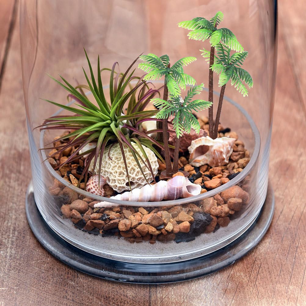 EXCEART Simulation Kokospalmen, Set aus 10 Miniatur-Kunstpalmen, Mikro-Landschaftsdekoration für Geburtstagsfeier, Weihnachten, Zuhause und Büro