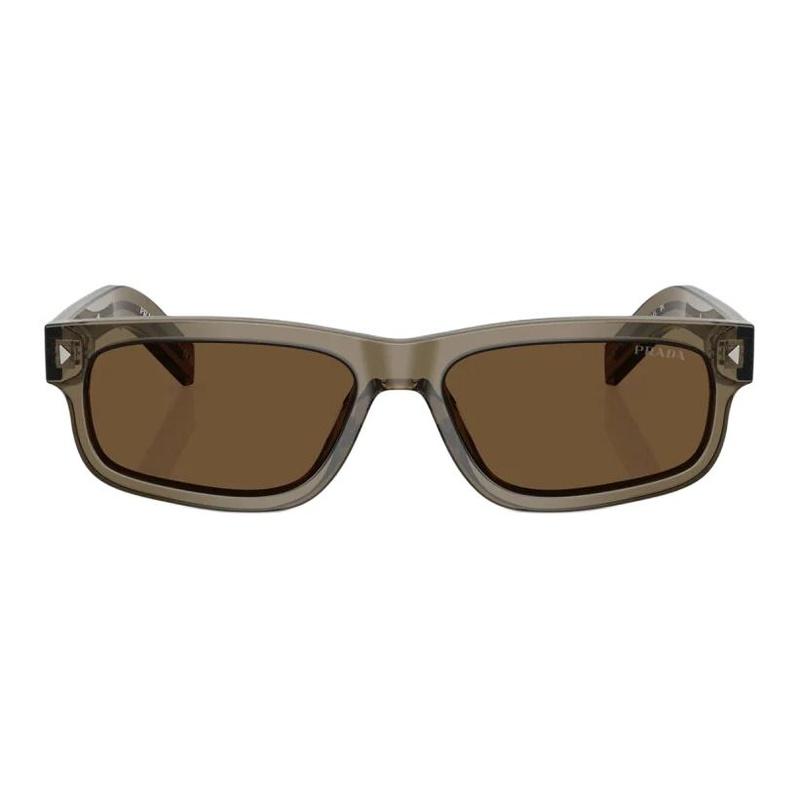 Prada Brand Logo Acetate Rectangular Sunglasses Men's Clear Maroon Transparent Maroon 57 Basic Packaging-glasses Case + Packaging Box