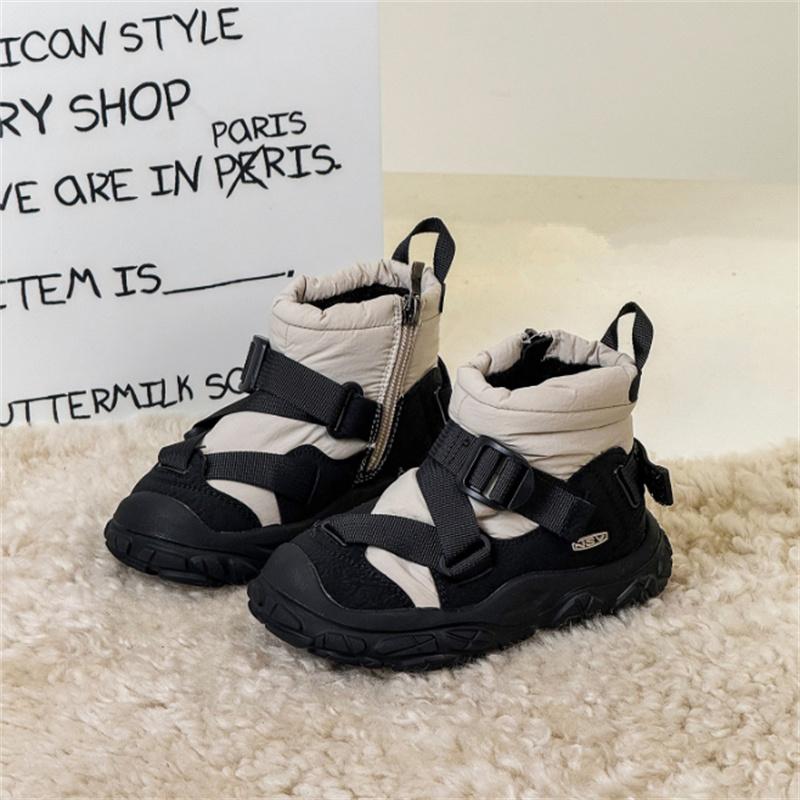 

New Winter Children Snow Boots Waterproof Warm Plush Rubber Sole Non-slip Fashion Girls Boys Boots EU 27-37 36