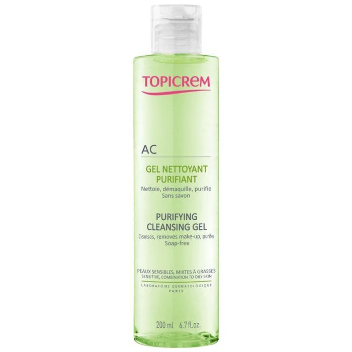 Gel Nettoyant - Topicrem - AC - 200ml - Peaux Mixtes à Grasses - Purifiant