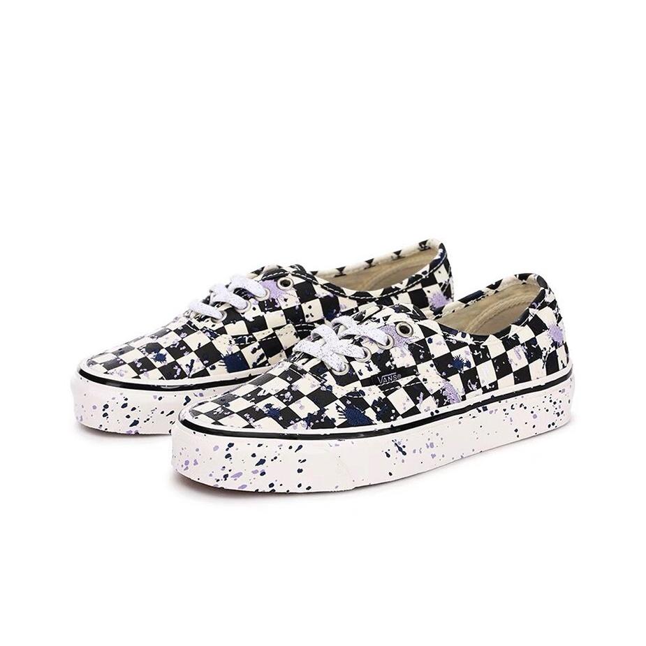 Vans Authentic 44 DX Anaheim Factory - Splatter Embroidery Checkerboard Unisex Sneakers Cream VN0A5KX48FI
