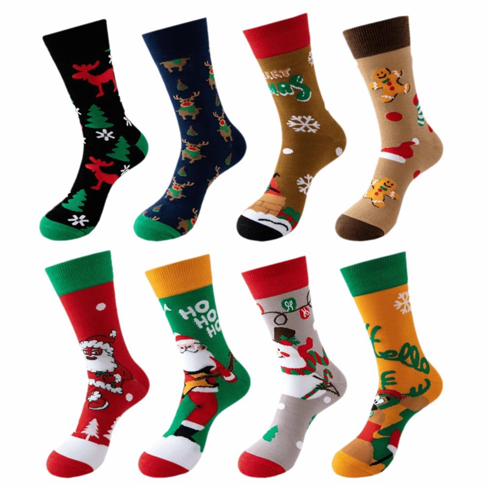 

8 Pairs Comfortable Women Christmas Socks Soft Merry Christmas Sock for Autumn Winter 8 Pairs Mixed