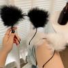 Sexy Cat Ears Headband For Women Girls Lace Bow Necklace Plush Bell Hairband Cosplay Masquerade-Party Costume Hair Accessories