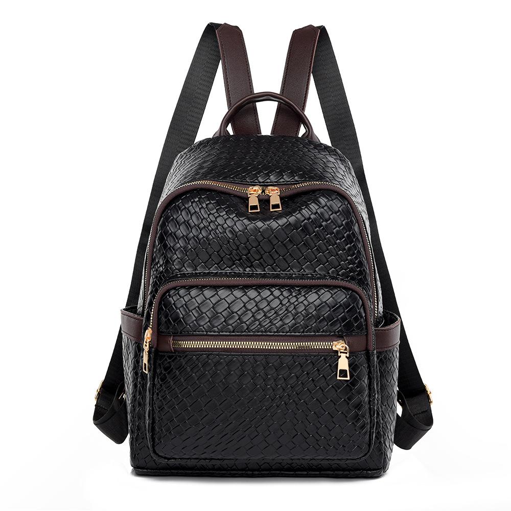 Retro Soft Leather Backpack for Women Simple and Versatile Large-capacity Ladies Backpack Casual Schoolbag 1846₽